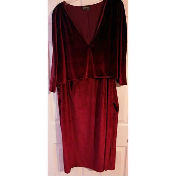 ASOS Curve Dresses & Skirts - ASOS burgundy velvet midi pencil dress ❤️